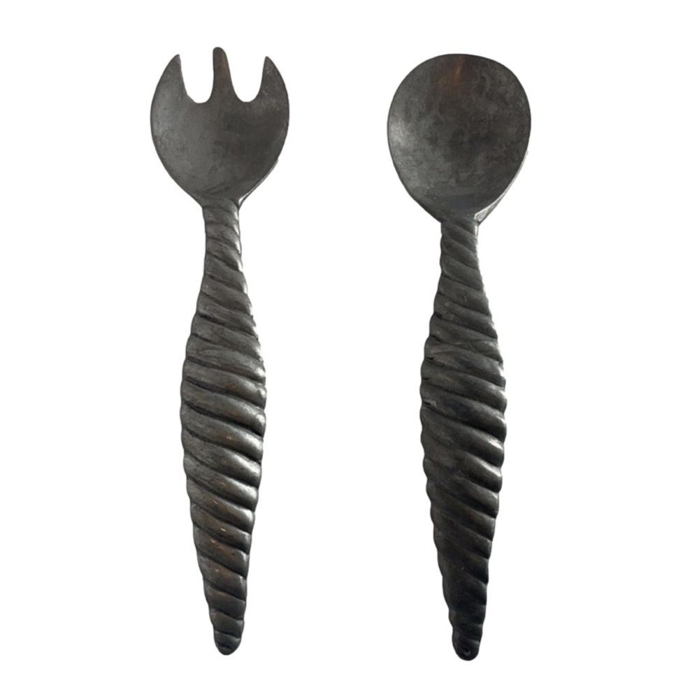 Vintage Oversized Industrial Style Metal Fork and Spoon Decor
